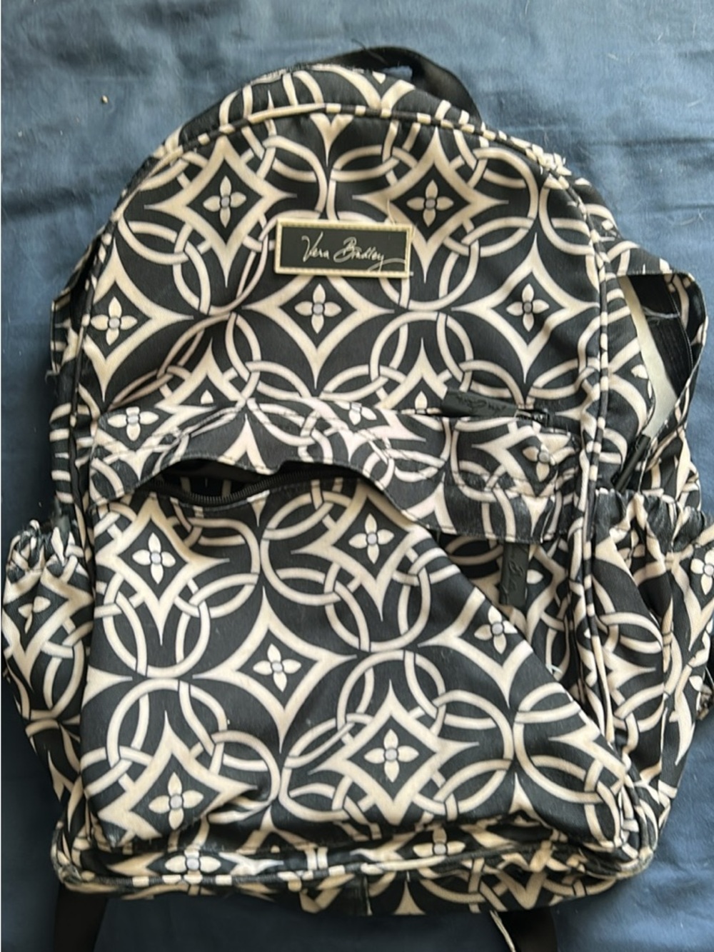 Vera Bradley Black & Cream Geometric Print Backpack